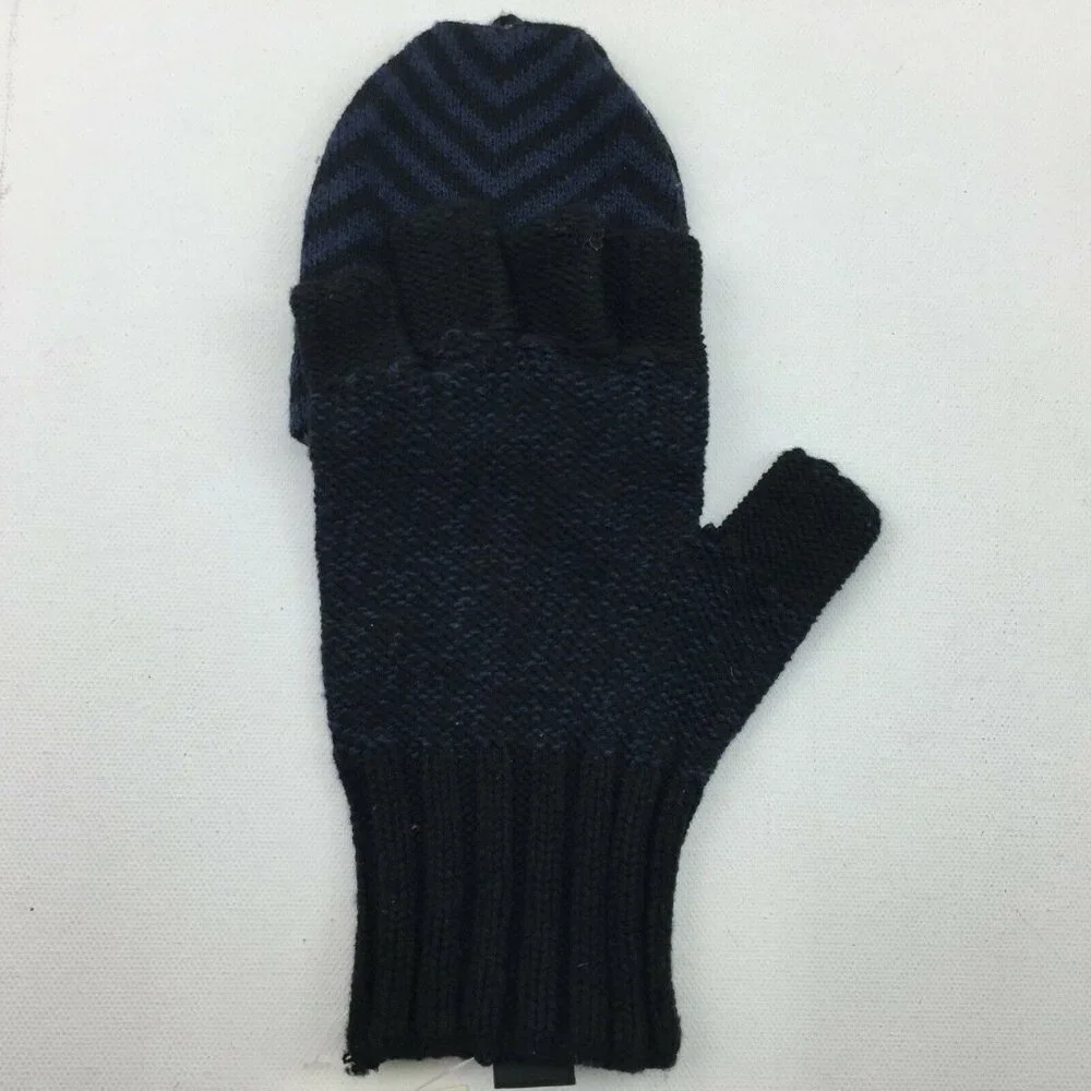 Lucky Brand Exploded Geo Gloves Winter Fingerless Mittens Blue One Size